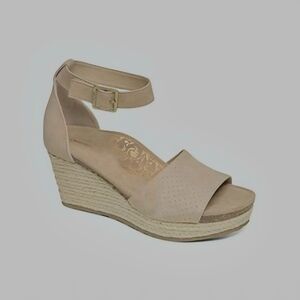 Aetrex Mikey Blush Suede Ankle Strap Wedge Espadrilles Sandals  EU 40 US 9 9.5